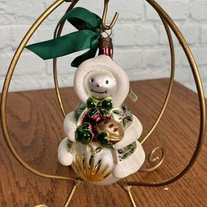 Waterford Holiday Heirlooms Ashling Snow Lass Snowman Frosted Glass Ornament
